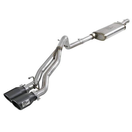 Afe Stainless Steel, With Muffler, 2.5Inch Dia Pipe, Single Exhaust With Dual Exit, Rear Exit, Black 49-48054-B